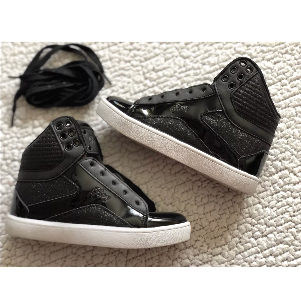YOUTH  POP TART GLITTER Black Sneakers Size 13 💗